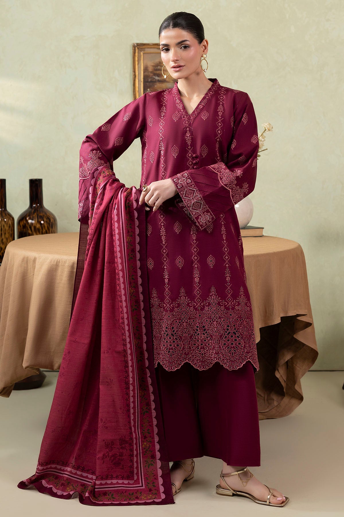 5688-ESME EMBROIDERED KHADDAR UNSTITCHED