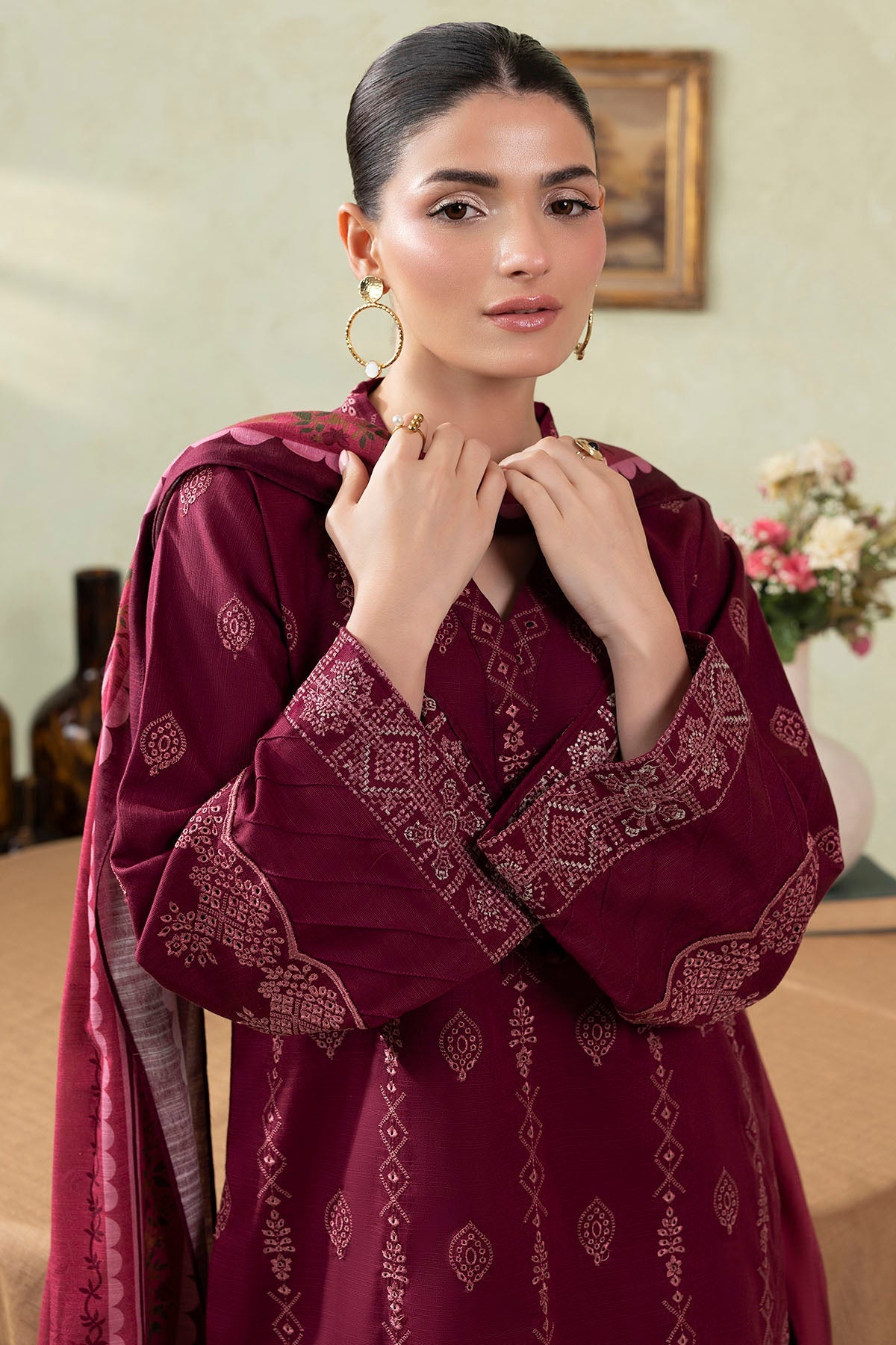 5688-ESME EMBROIDERED KHADDAR UNSTITCHED