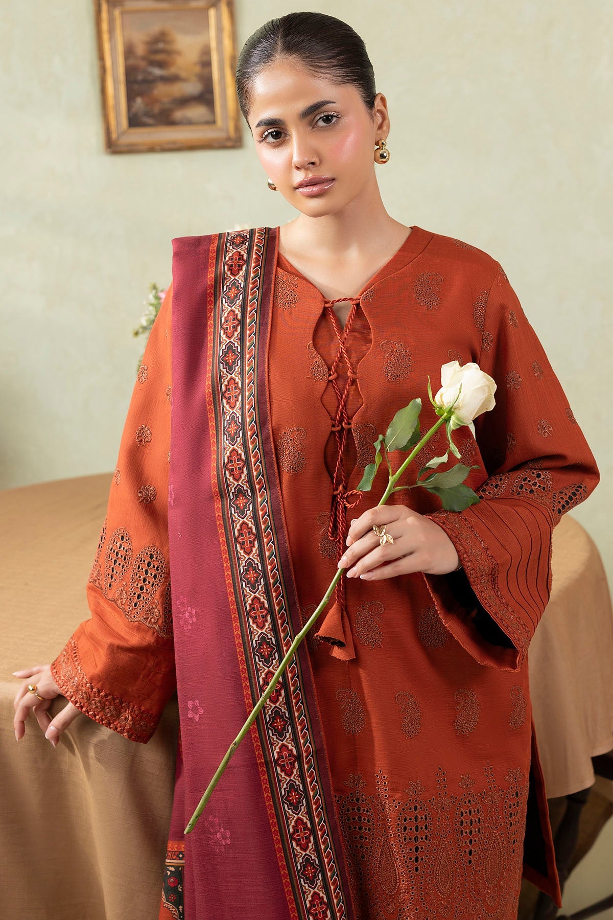 5689-ZOE EMBROIDERED KHADDAR UNSTITCHED