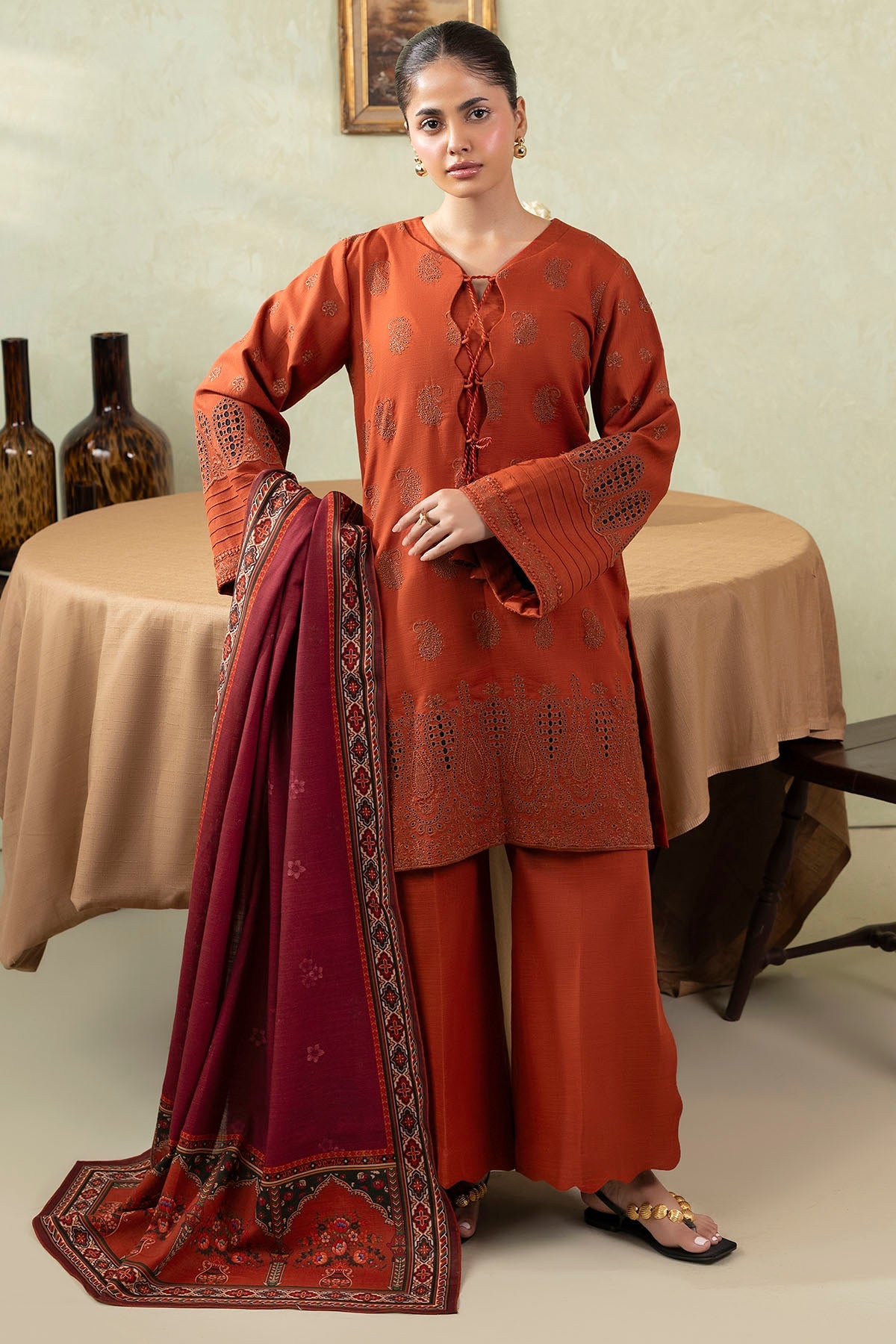 5689-ZOE EMBROIDERED KHADDAR UNSTITCHED