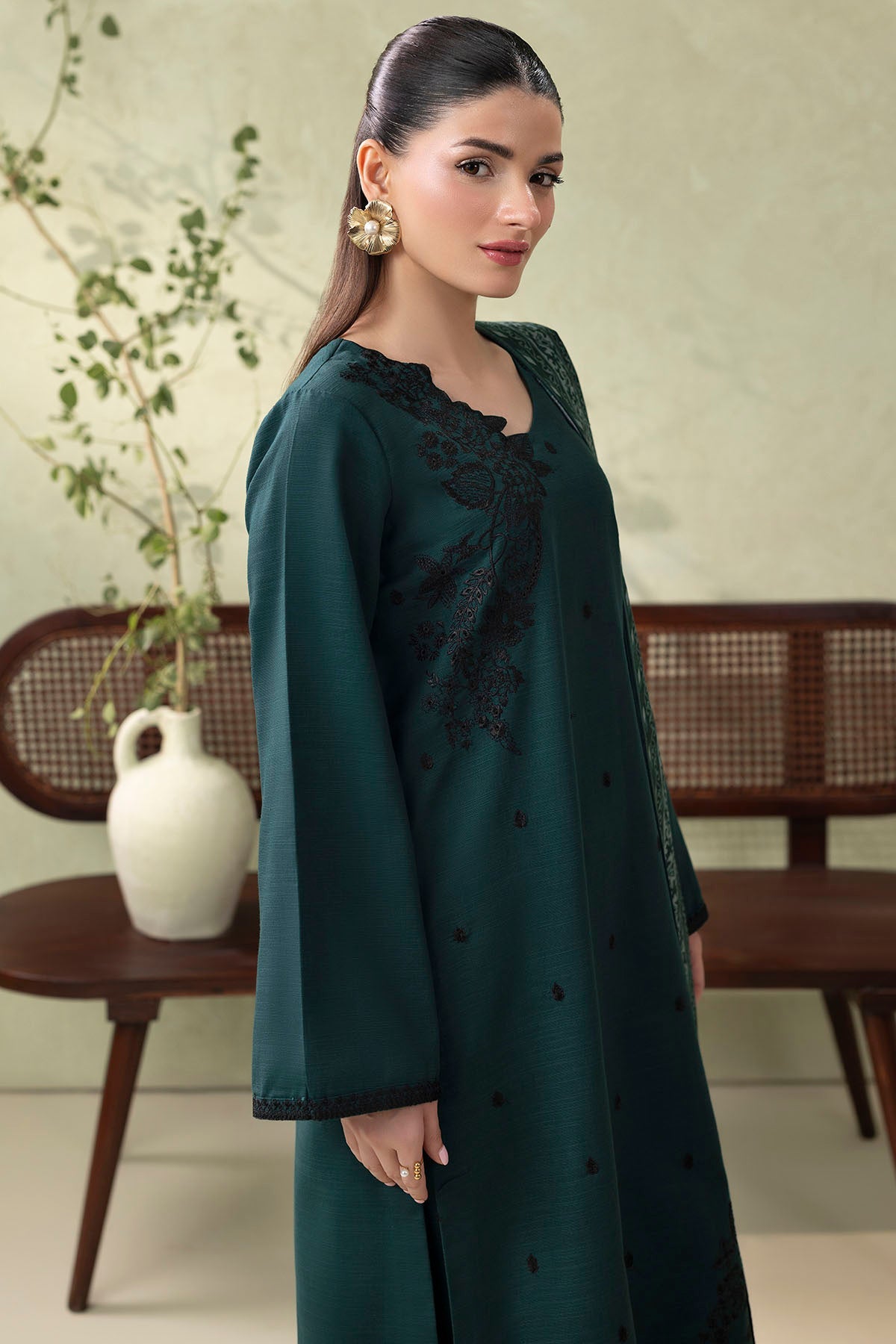 5691-ROSA EMBROIDERED KHADDAR UNSTITCHED