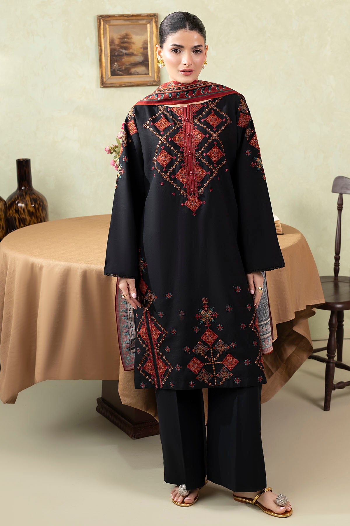 5692-NASEHA EMBROIDERED KHADDAR UNSTITCHED
