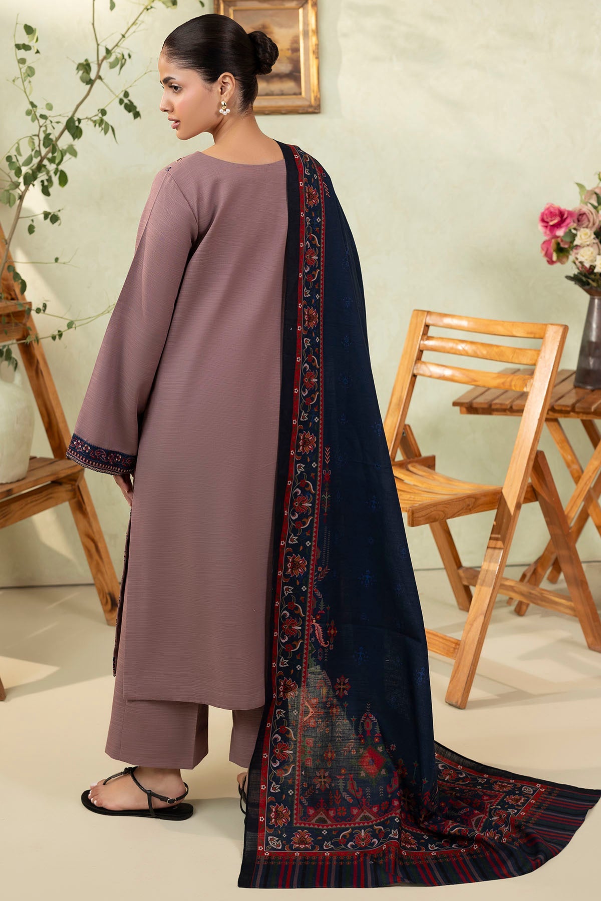 5693-MINA EMBROIDERED KHADDAR UNSTITCHED