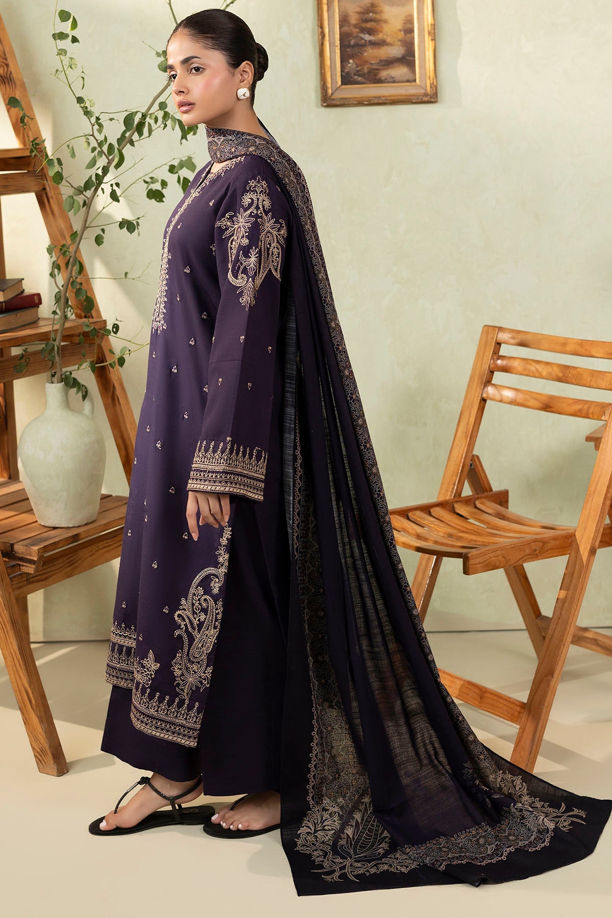 5694-ZOLA EMBROIDERED KHADDAR UNSTITCHED