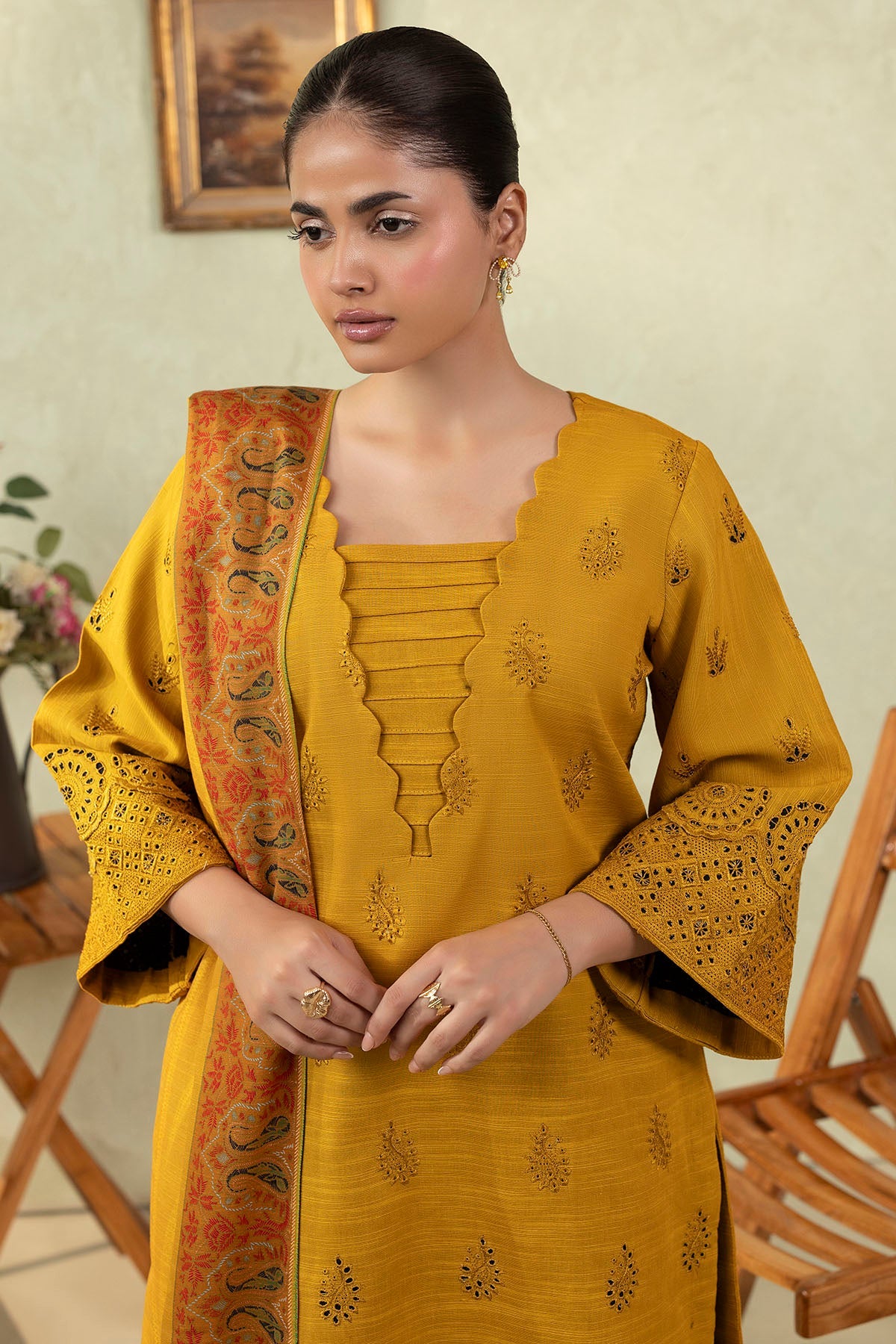 5695-SAI EMBROIDERED KHADDAR UNSTITCHED