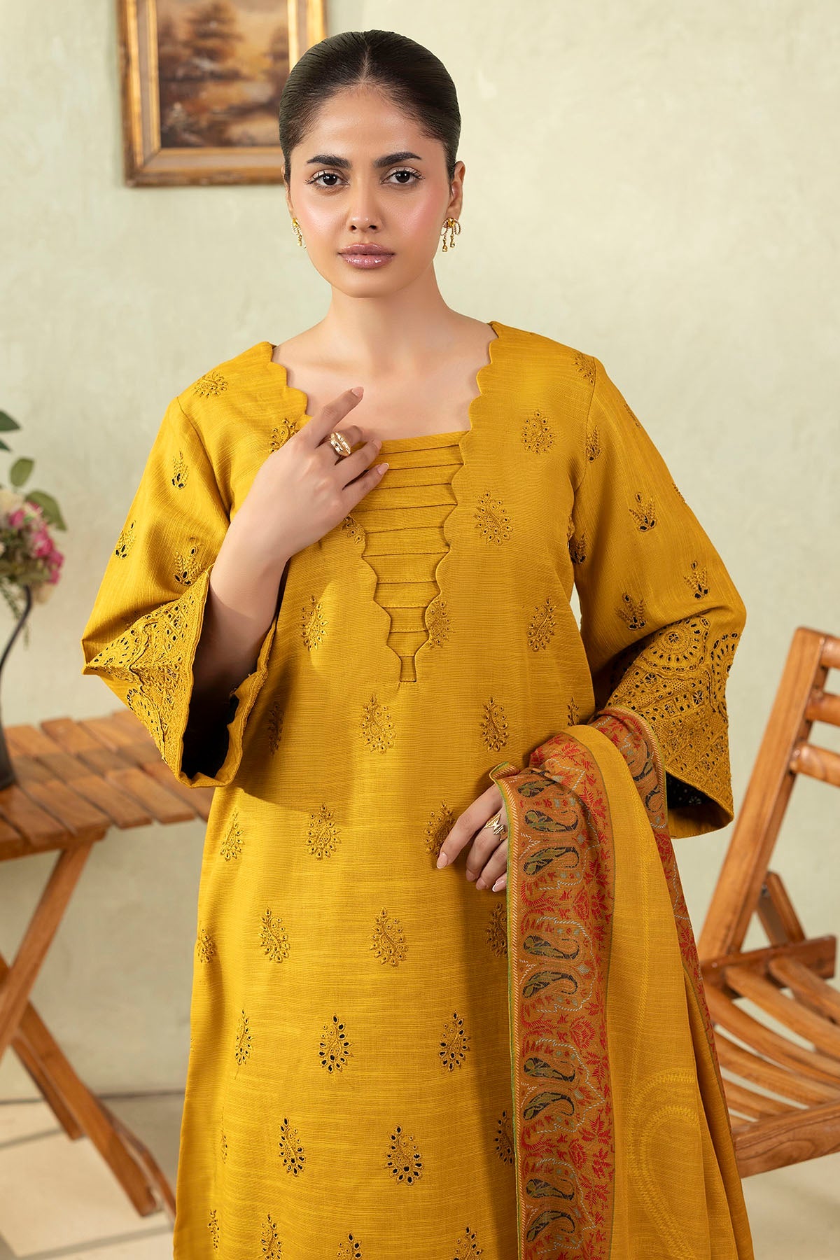 5695-SAI EMBROIDERED KHADDAR UNSTITCHED