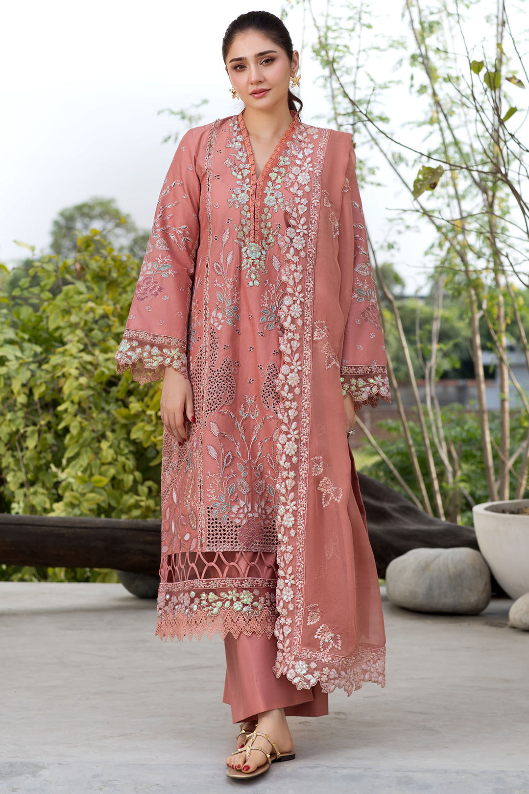 6119-SICILY EMBROIDERED LAWN STITCHED