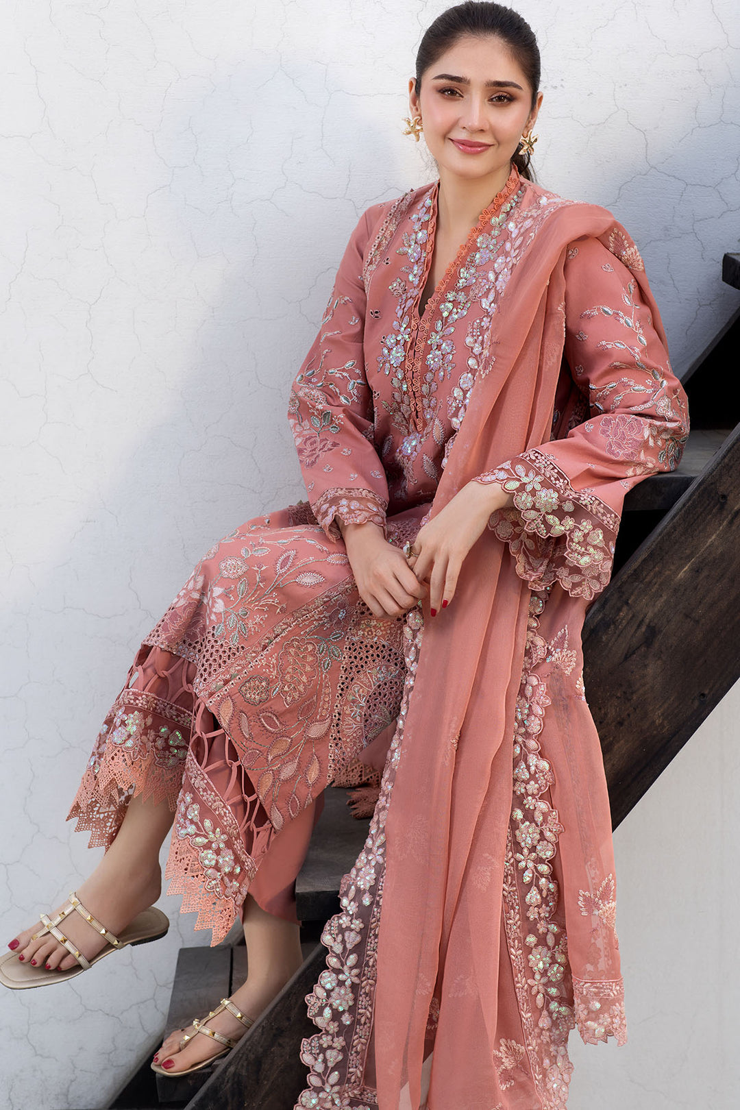 6119-SICILY EMBROIDERED LAWN STITCHED