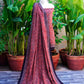 Organic Dye Hand Block Print Ajrak Two-Piece Dress Set – Moroccan Red Shirt & Dupatta- Lawn
