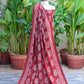 Ajrak Design Dress Red Anbi Motif Lawn– Luxury Organic Dye Hand Block Printed Two-Piece