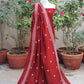 Organic Dye Hand Block Printed Ajrak Design Dress – Red Heart Two-Piece Lawn (Shirt & Dupatta)
