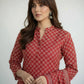 Organic Dye Hand Block Printed Ajrak Floral Two-Piece Set – Lawn (Shirt & Dupatta)
