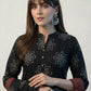 Organic Dye Ajrak Black Starry Lawn Suit – Hand Block Printed Unstitched Two-Piece (Shirt & Dupatta) | Ajrak Design Dress