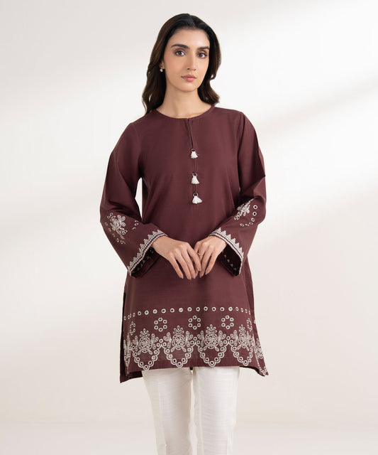 Embroidered Khaddar Shirt