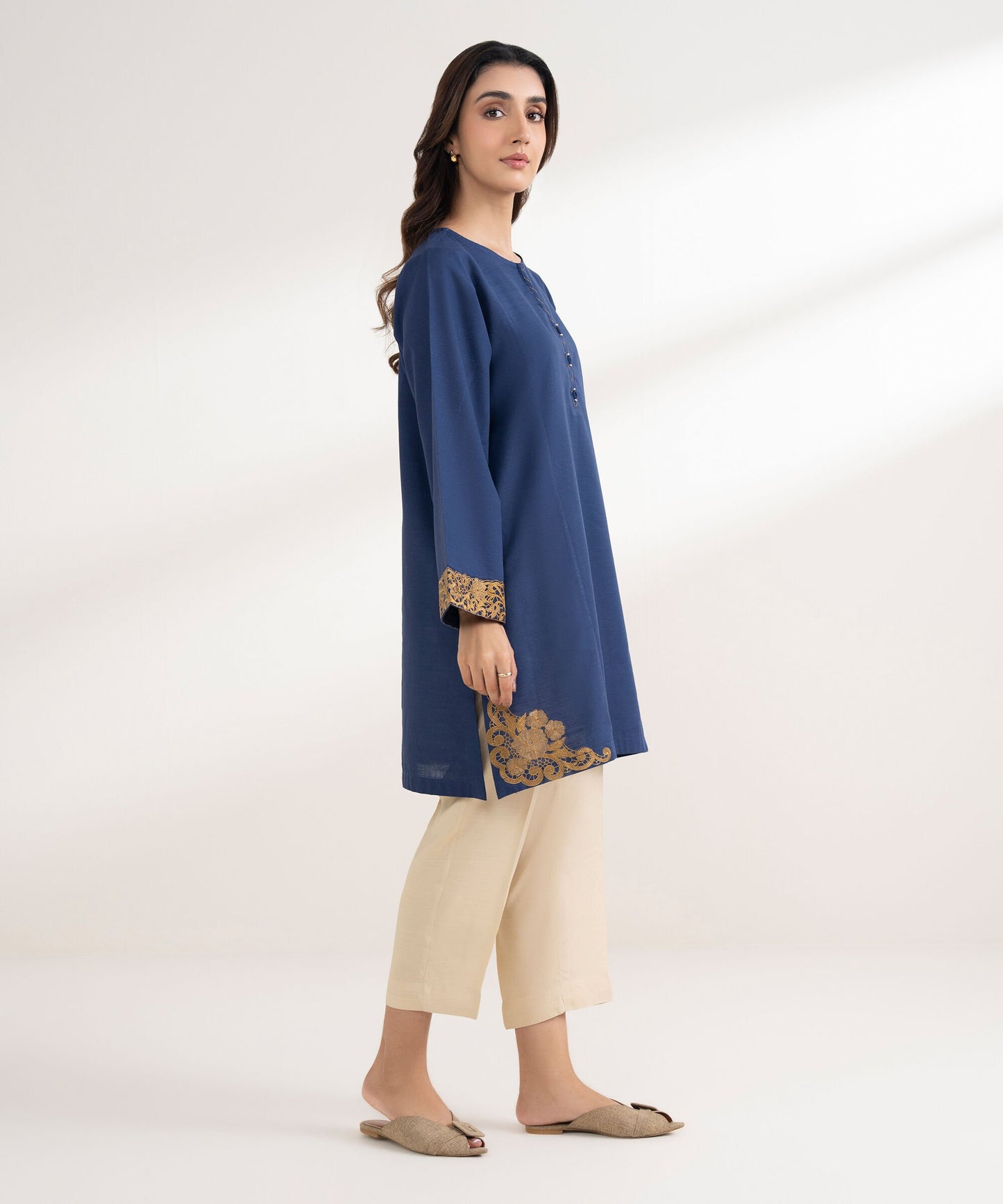 Embroidered Khaddar Shirt