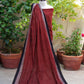 Ajrak Maroon Red Polka Dot Shirt & Dupatta Set Lawn – Luxury Organic Dye Hand Block Print Ajrak Design Dress