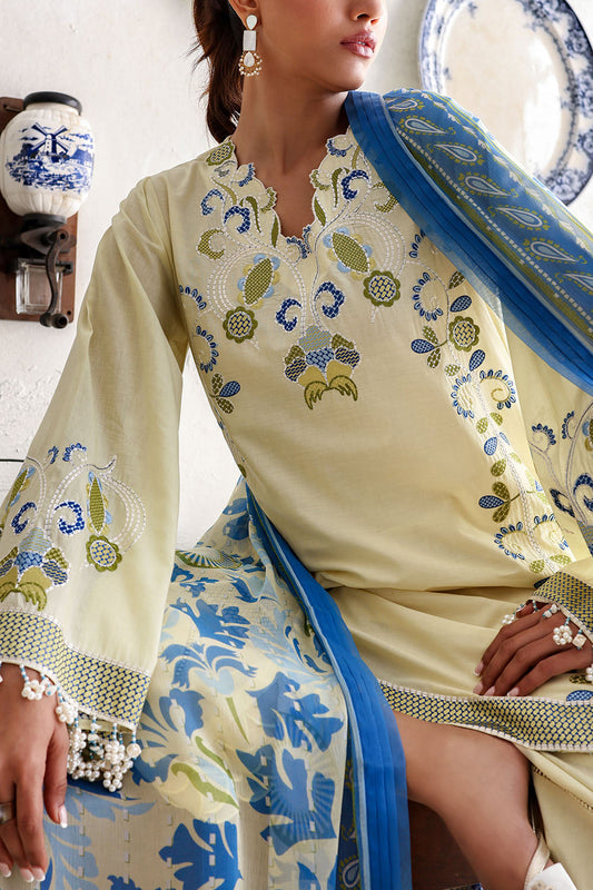 3 Piece Embroidered Lawn Suit with Chiffon Dupatta and Borders BM-62005