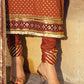 3 Piece Gold Printed Lawn Suit with Gold and Lacquer Printed Chiffon Dupatta and Dyed Trouser BM-62026