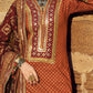 3 Piece Gold Printed Lawn Suit with Gold and Lacquer Printed Chiffon Dupatta and Dyed Trouser BM-62026