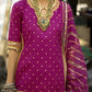 3 Piece Gold and Lacquer Printed Lawn Gharara Suit with Gold and Lacquer Printed Chiffon Dupatta and Embroidered Lace SP-62012