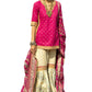 3 Piece Gold and Lacquer Printed Lawn Gharara Suit with Gold and Lacquer Printed Chiffon Dupatta and Embroidered Lace SP-62012