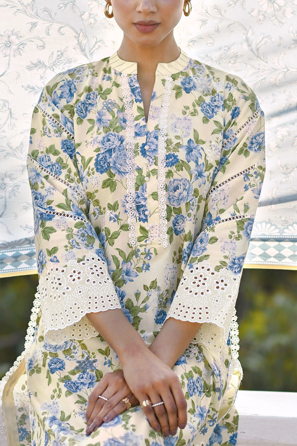3 Piece Embroidered Printed Lawn Suit with Border CL-62082