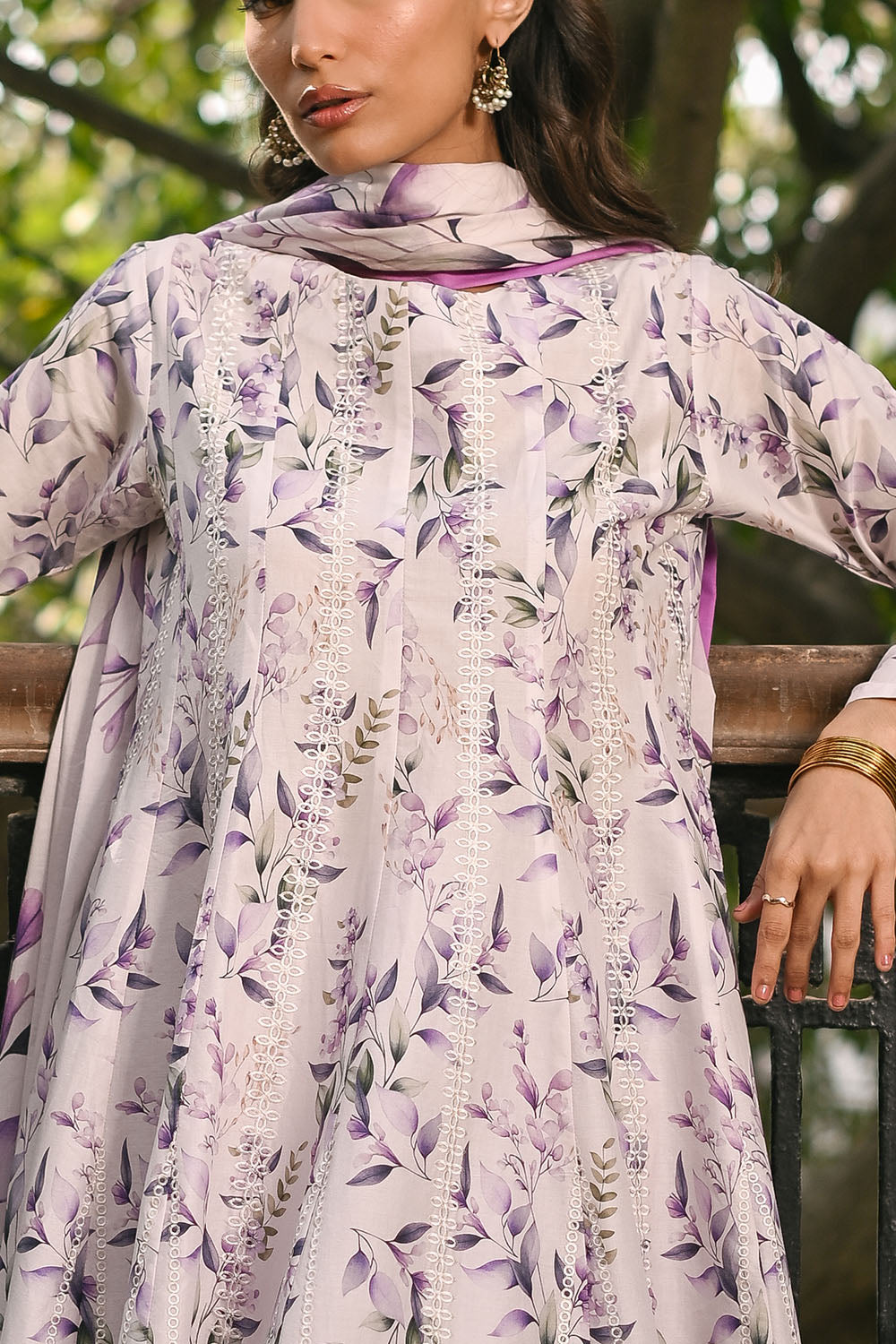 3 Piece Embroidered Printed Lawn Suit with Border CL-62088