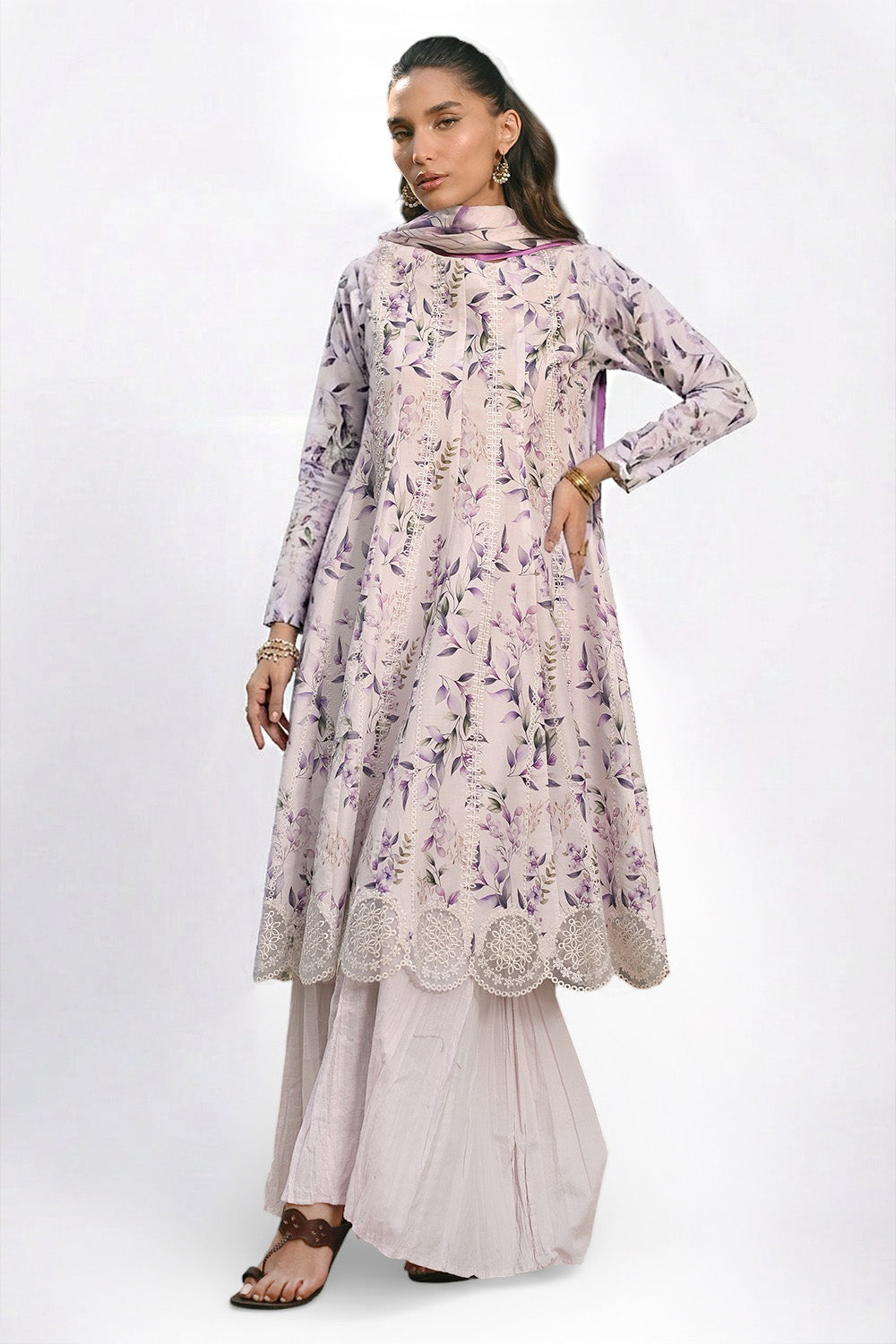 3 Piece Embroidered Printed Lawn Suit with Border CL-62088