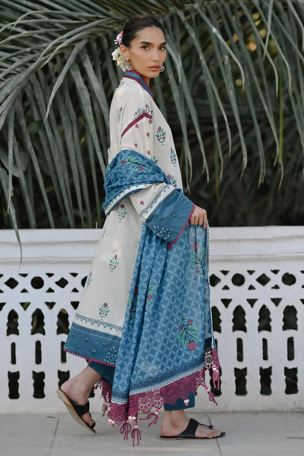 3 Piece Embroidered Printed Lawn Suit with Lawn Dupatta CL-62216