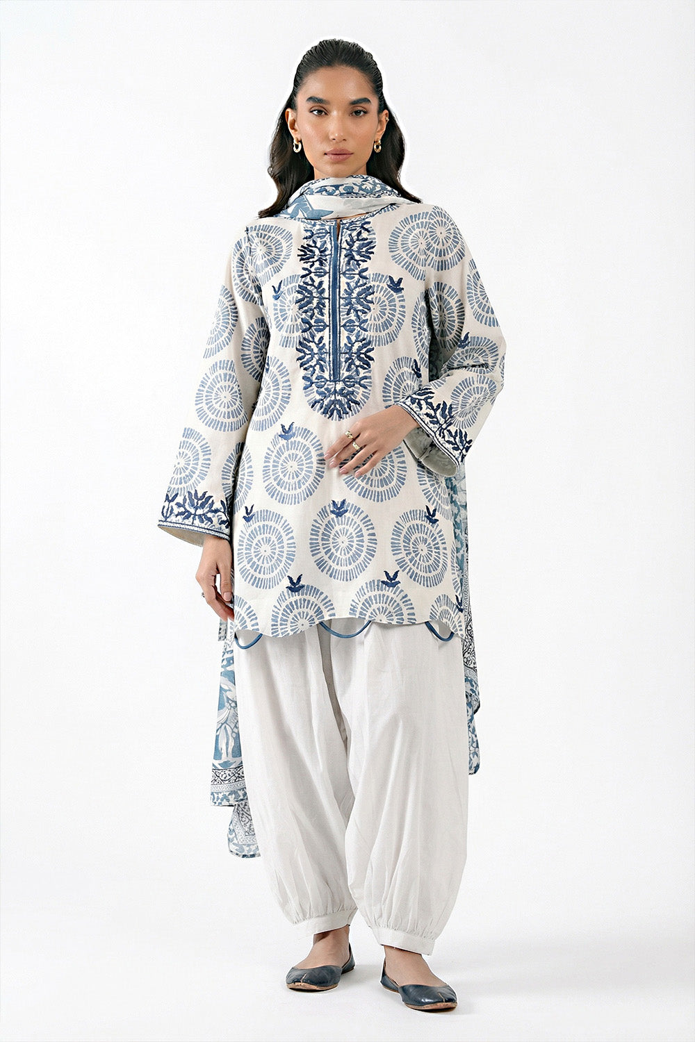 3 Piece Embroidered Printed Lawn Suit with Lawn Dupatta CL-62261