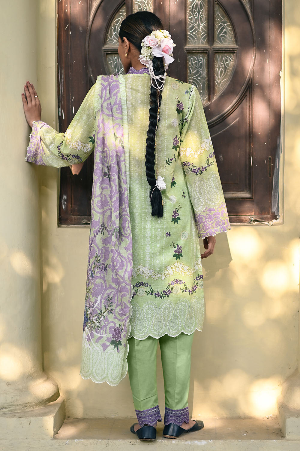 3 Piece Printed Lawn Suit with Embroidered Borders CL-62277