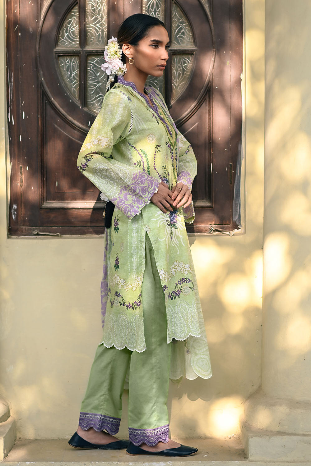 3 Piece Printed Lawn Suit with Embroidered Borders CL-62277