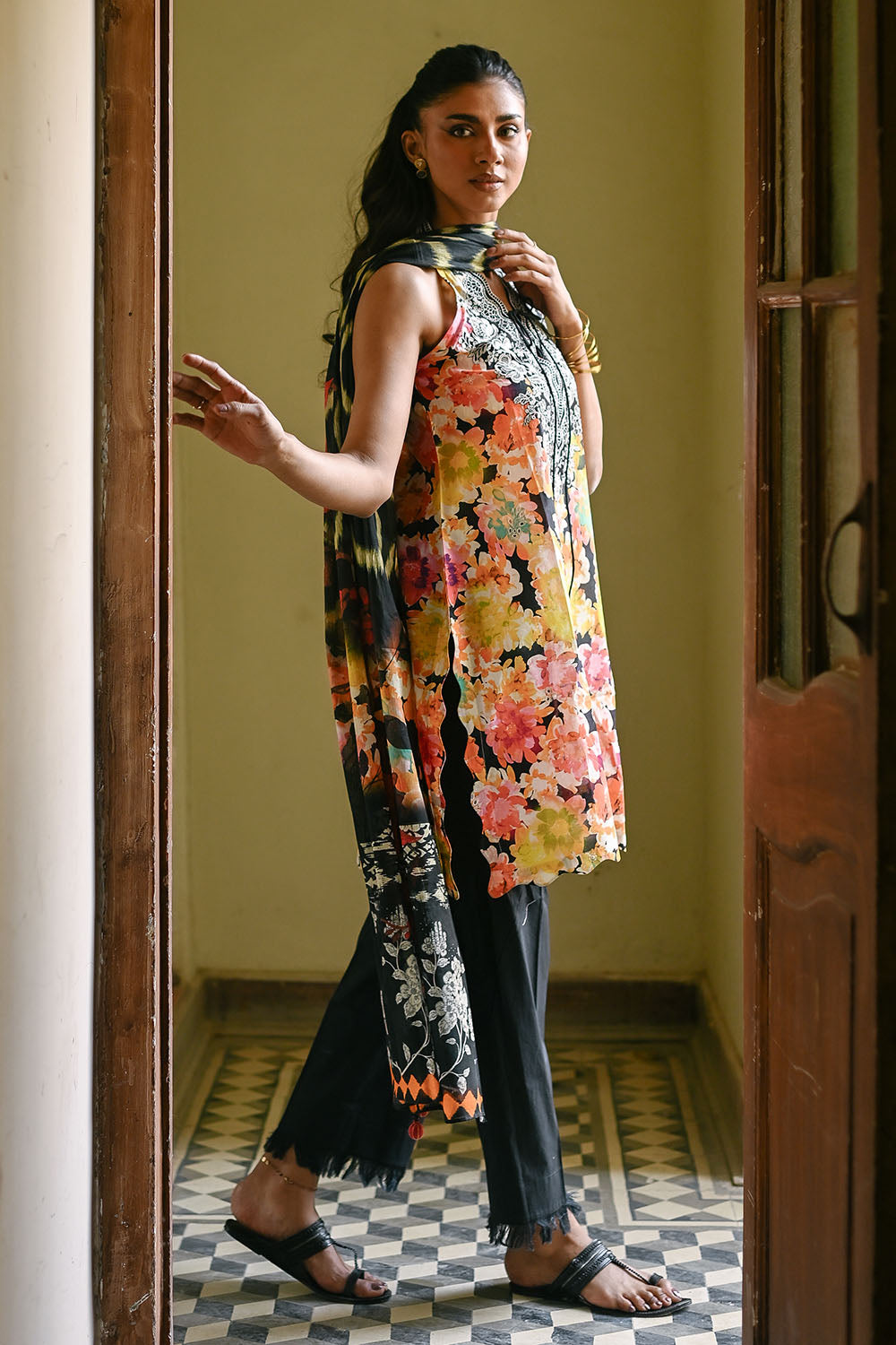 3 Piece Embroidered Printed Lawn Suit with Denting Lawn Dupatta and Neckline DN-62002
