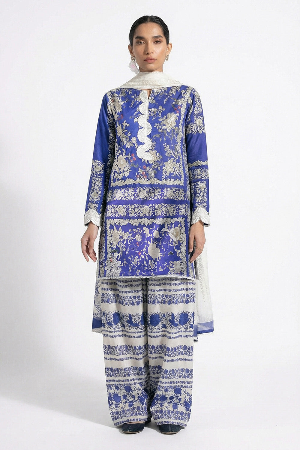 3 Piece Printed Lawn Suit with Embroidered Border CL-62270