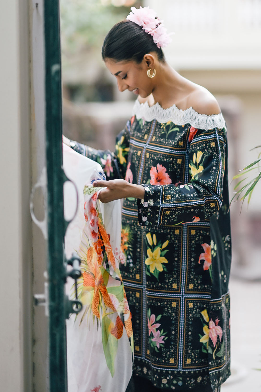 3 Piece Printed Lawn Suit with Embroidered Border CL-62271