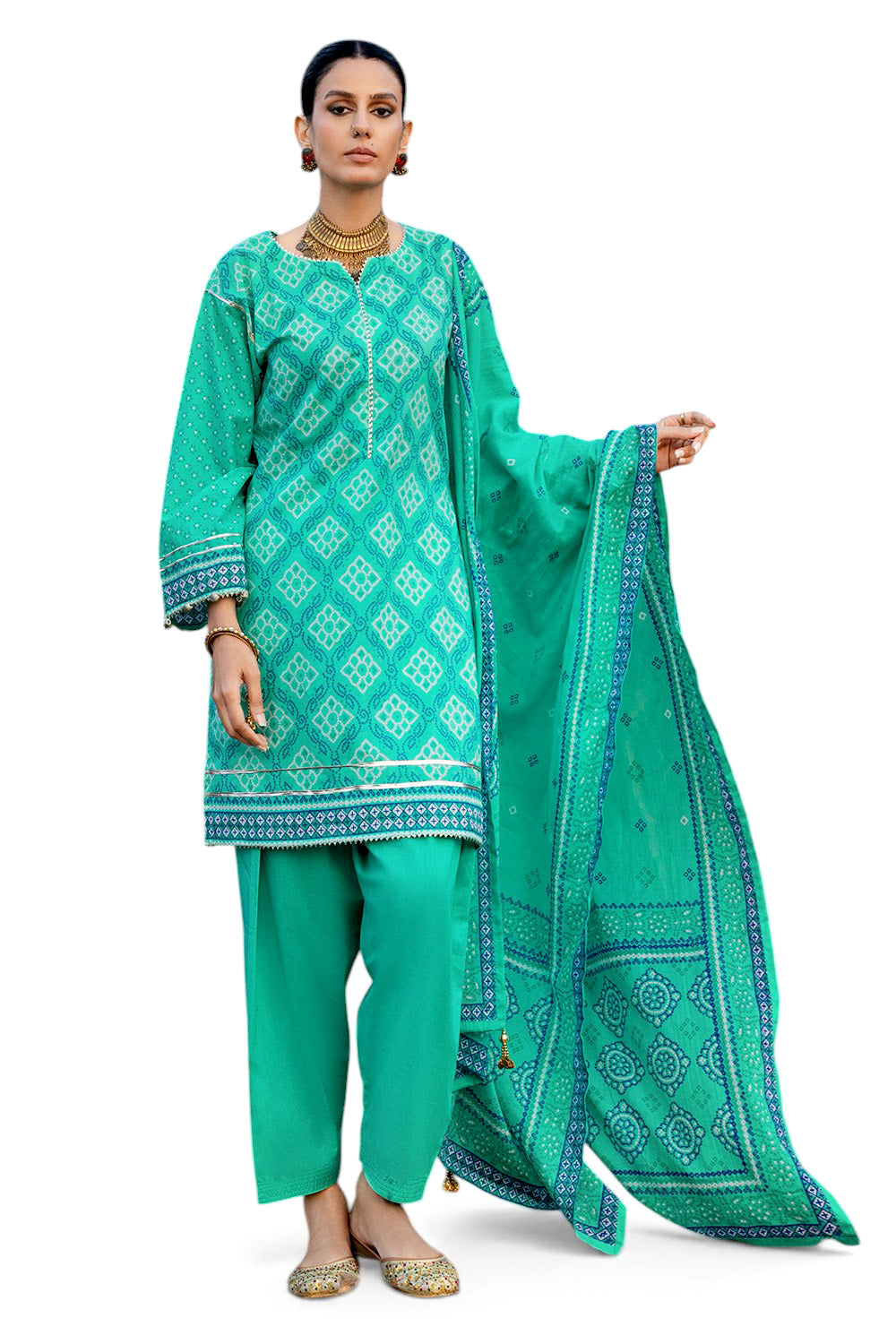3 Piece Printed Lawn Suit CL-62032 A