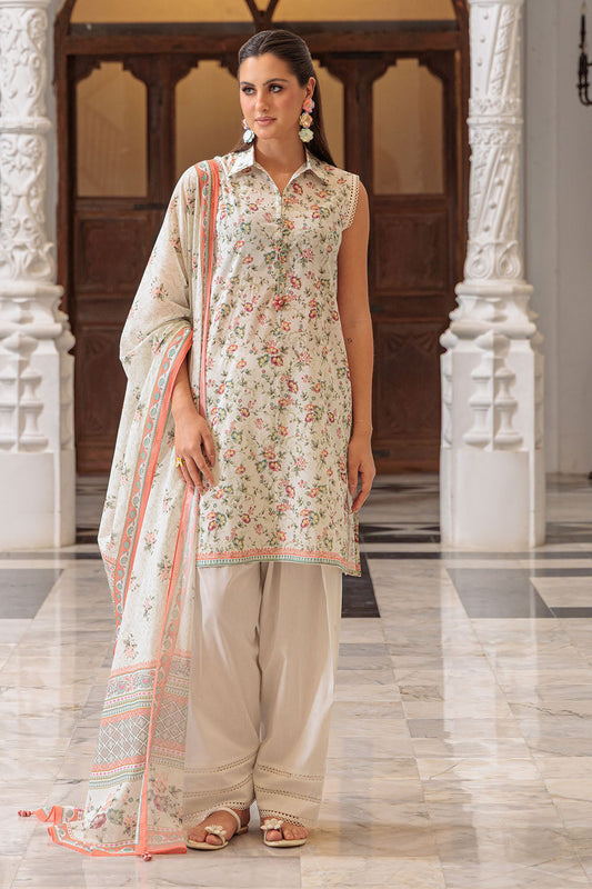 3 Piece Printed Lawn Suit and Dyed Trouser  CL-62119 A
