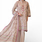 3 Piece Printed Lawn Suit and Dyed Trouser  CL-62119 B