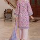 3 Piece Printed Lawn Suit and Dyed Trouser  CL-62120 B