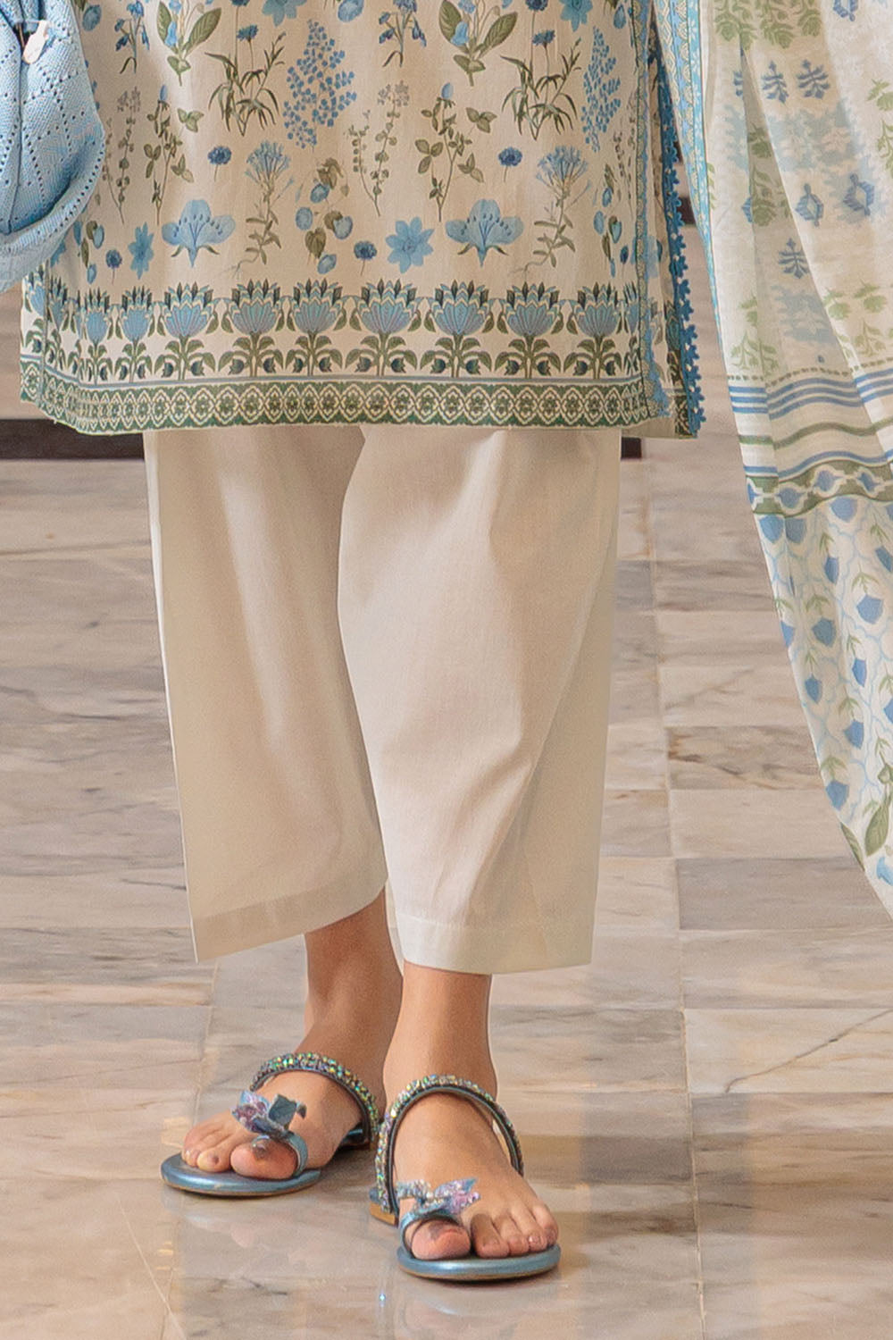 3 Piece Printed Lawn Suit and Dyed Trouser  CL-62121 A