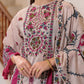 3 Piece Printed Lawn Suit and Dyed Trouser  CL-62135 B