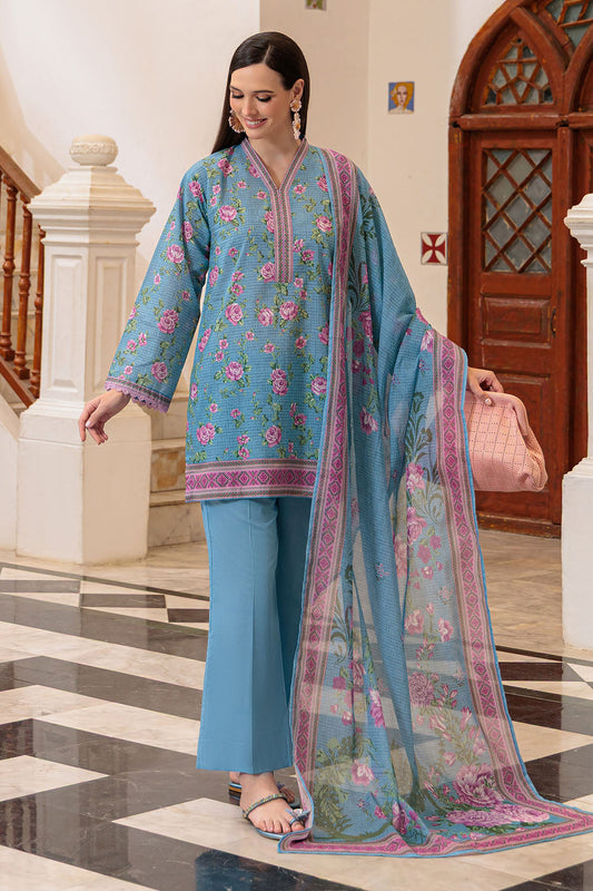 3 Piece Printed Lawn Suit and Dyed Trouser  CL-62136 A