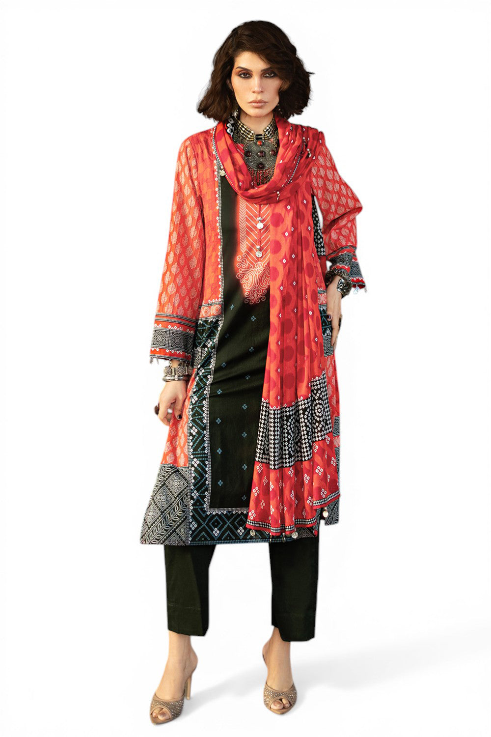 3 Piece Printed Lawn Suit CL-62148 A