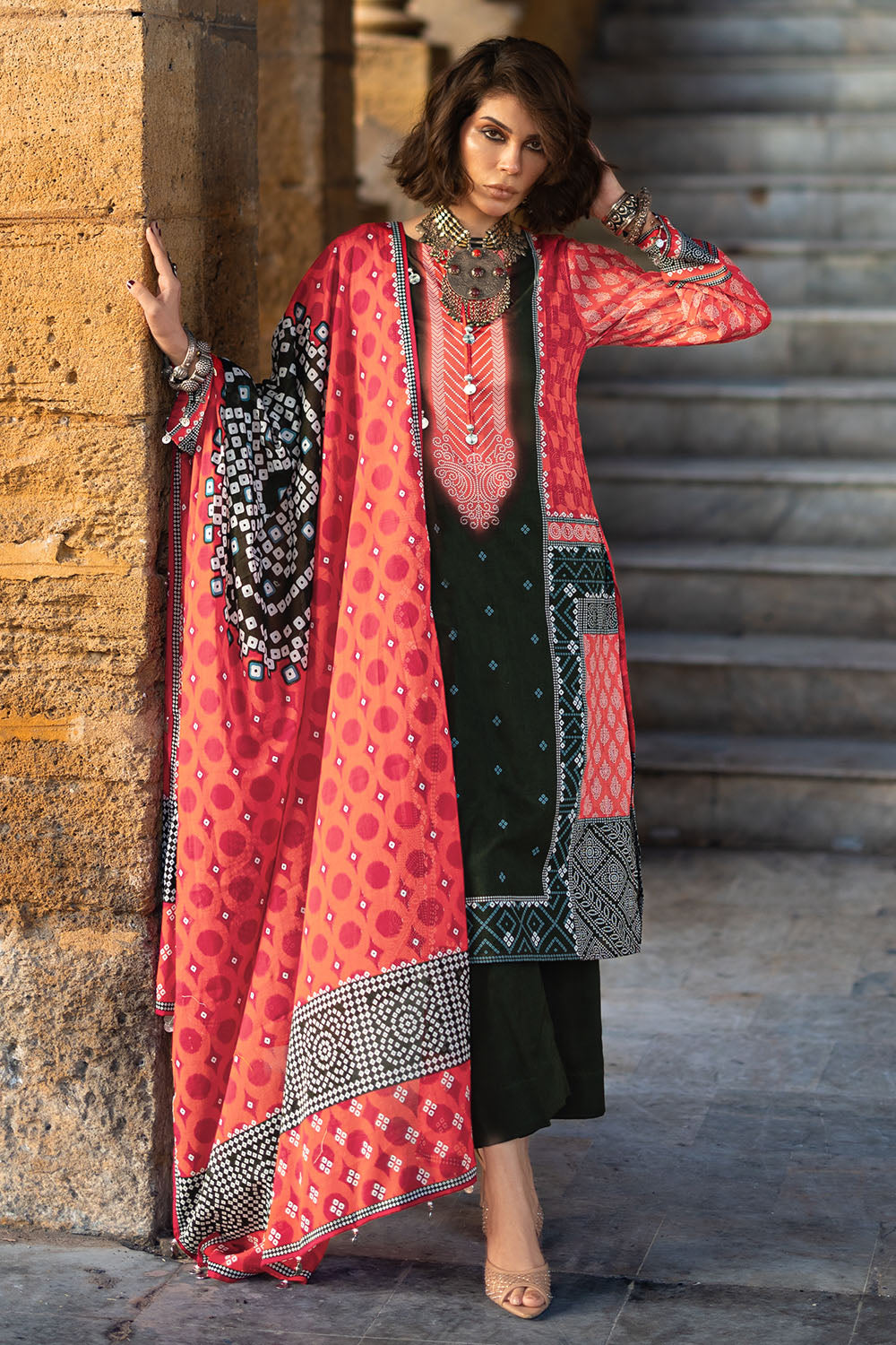 3 Piece Printed Lawn Suit CL-62148 A