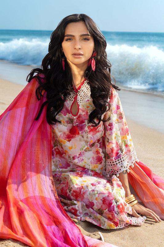 3 Piece Schiffli Embroidered Printed Lawn Suit with Lace Dupatta CL-52645