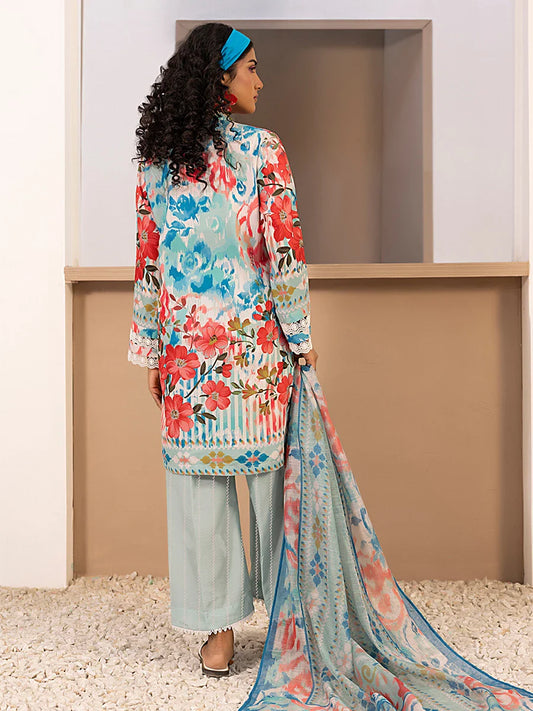 3pc Unstitched Printed Silk Lawn Suit (ASI062)