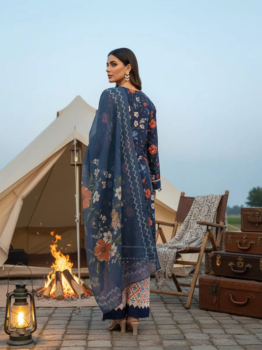 3PC Unstitched Printed Silk Lawn Suit (SUNS7ASI334)