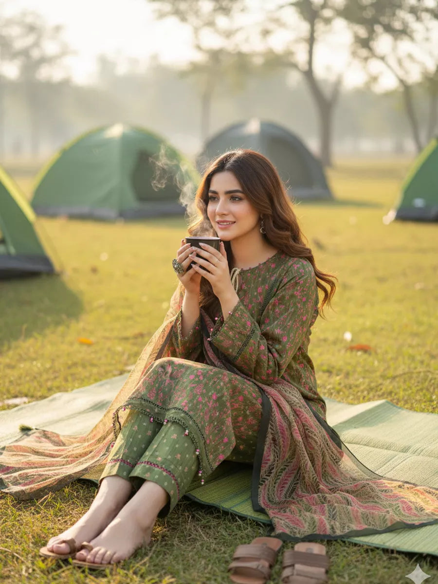 3PC Unstitched Printed Silk Lawn Suit (SUNS7ASI333)