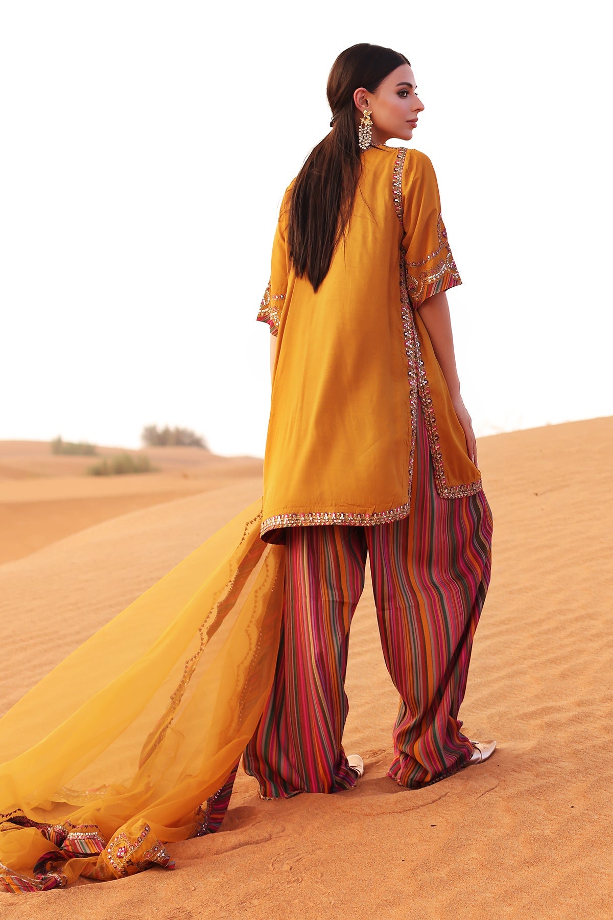 3-PC Embroidered Raw-Silk Suit CMA-5-081