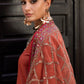 3-PC EMBROIDERED RAW-SILK SUIT CMA-5-140